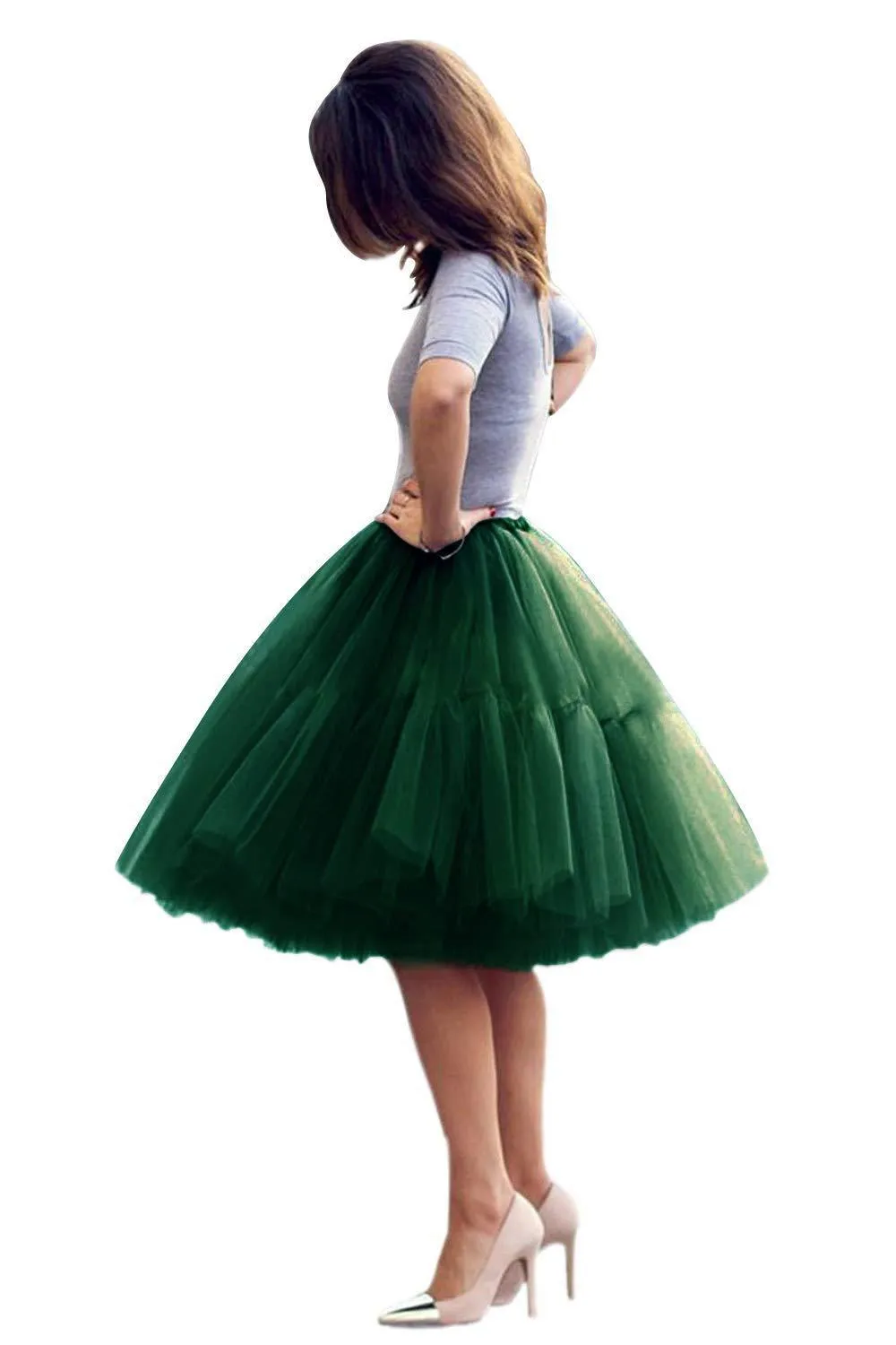 High Waist Pleated Tulle Skirt Adult Tutu Short Puffy Skirts