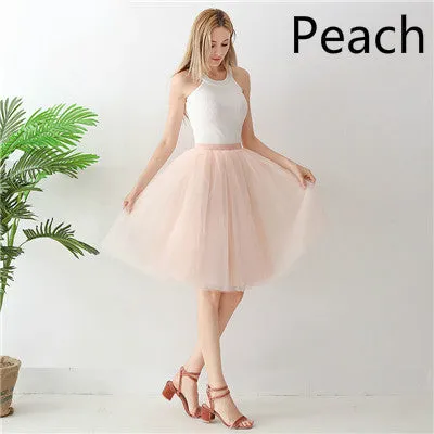 High Waist Pleated Tulle Skirt Adult Tutu Short Puffy Skirts