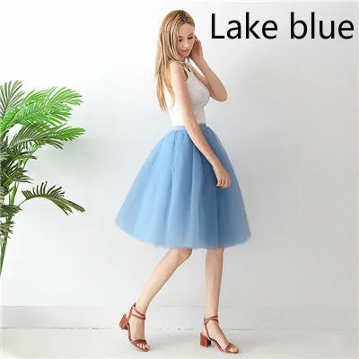 High Waist Pleated Tulle Skirt Adult Tutu Short Puffy Skirts