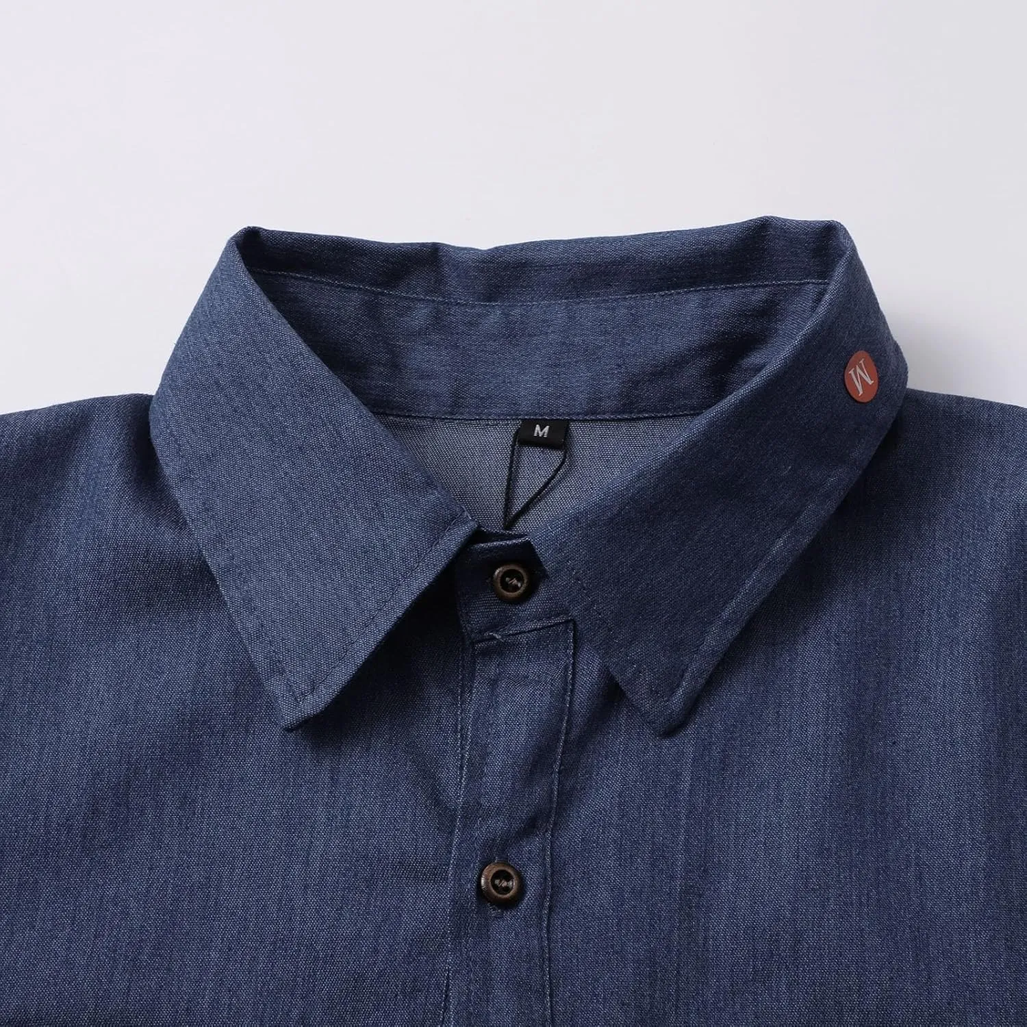 Hipster Denim Shirts for Men Big and Tall Roll up Long Sleeve Button Down Casual Dress Shirts Outdoor Lapel Solid