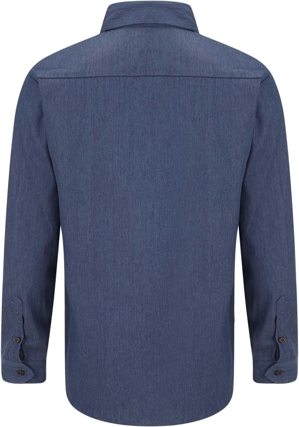 Hipster Denim Shirts for Men Big and Tall Roll up Long Sleeve Button Down Casual Dress Shirts Outdoor Lapel Solid