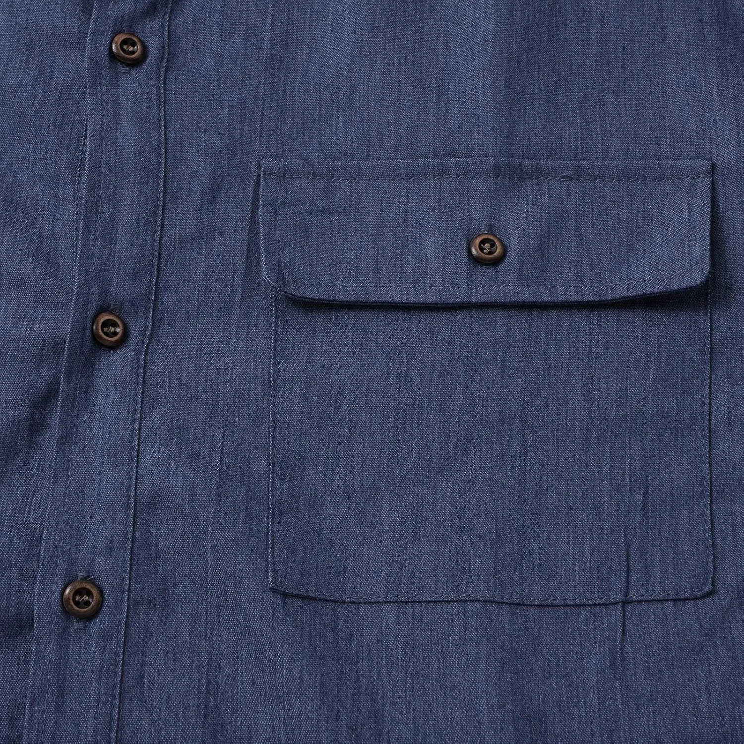 Hipster Denim Shirts for Men Big and Tall Roll up Long Sleeve Button Down Casual Dress Shirts Outdoor Lapel Solid