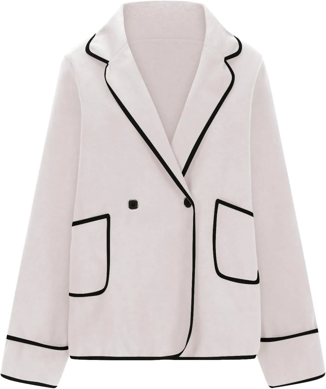 hlysgo Women's Peacoat Wool Blend Double Breasted Blazers Long Sleeve Casual Fall Jackets Spring Outwear with Pockets