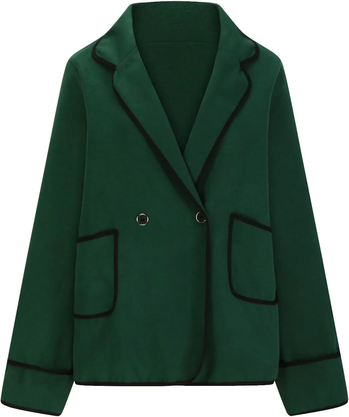 hlysgo Women's Peacoat Wool Blend Double Breasted Blazers Long Sleeve Casual Fall Jackets Spring Outwear with Pockets