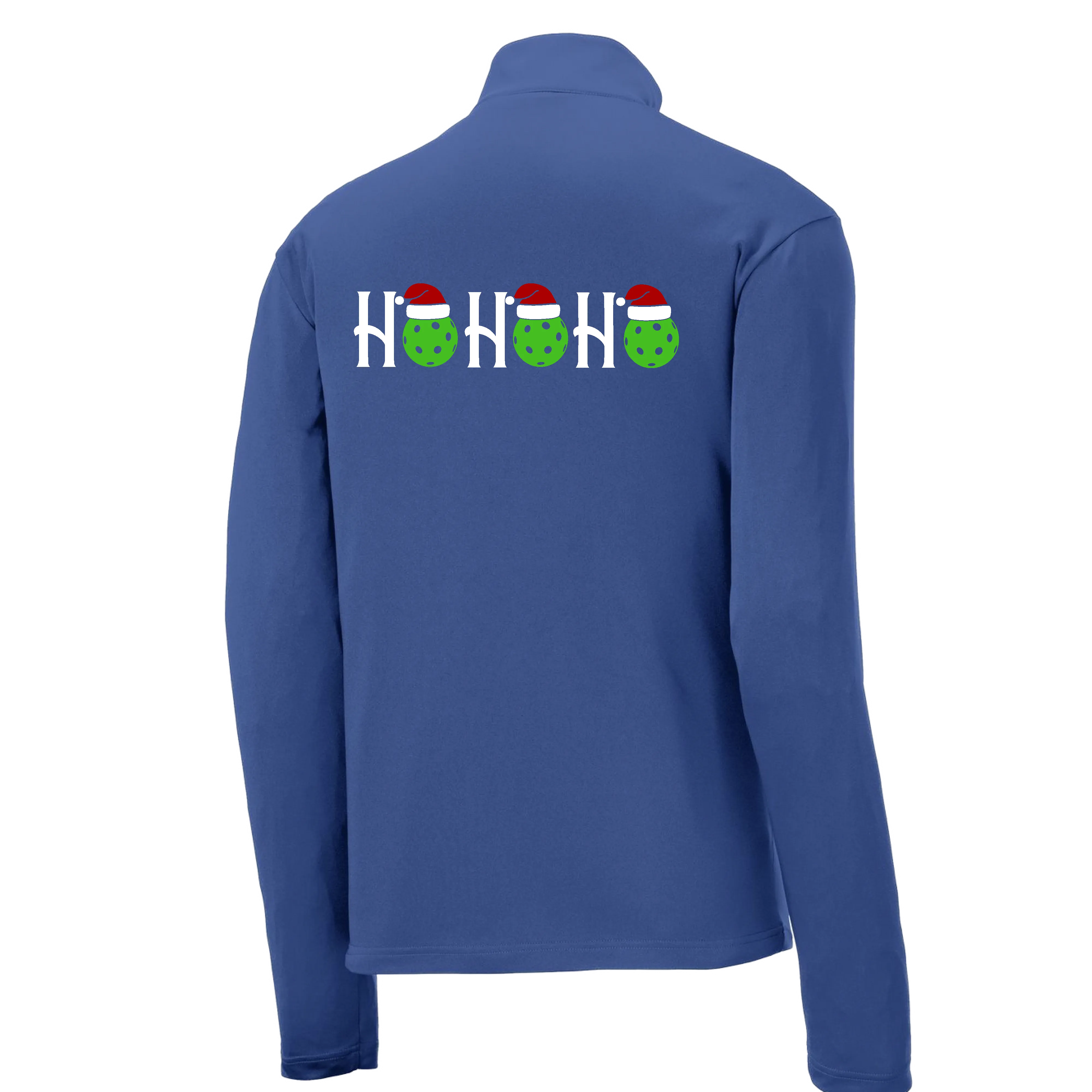 Ho Ho Ho | Men's 1/4 Zip Long Sleeve Pullover Athletic Shirt | 100% Polyester