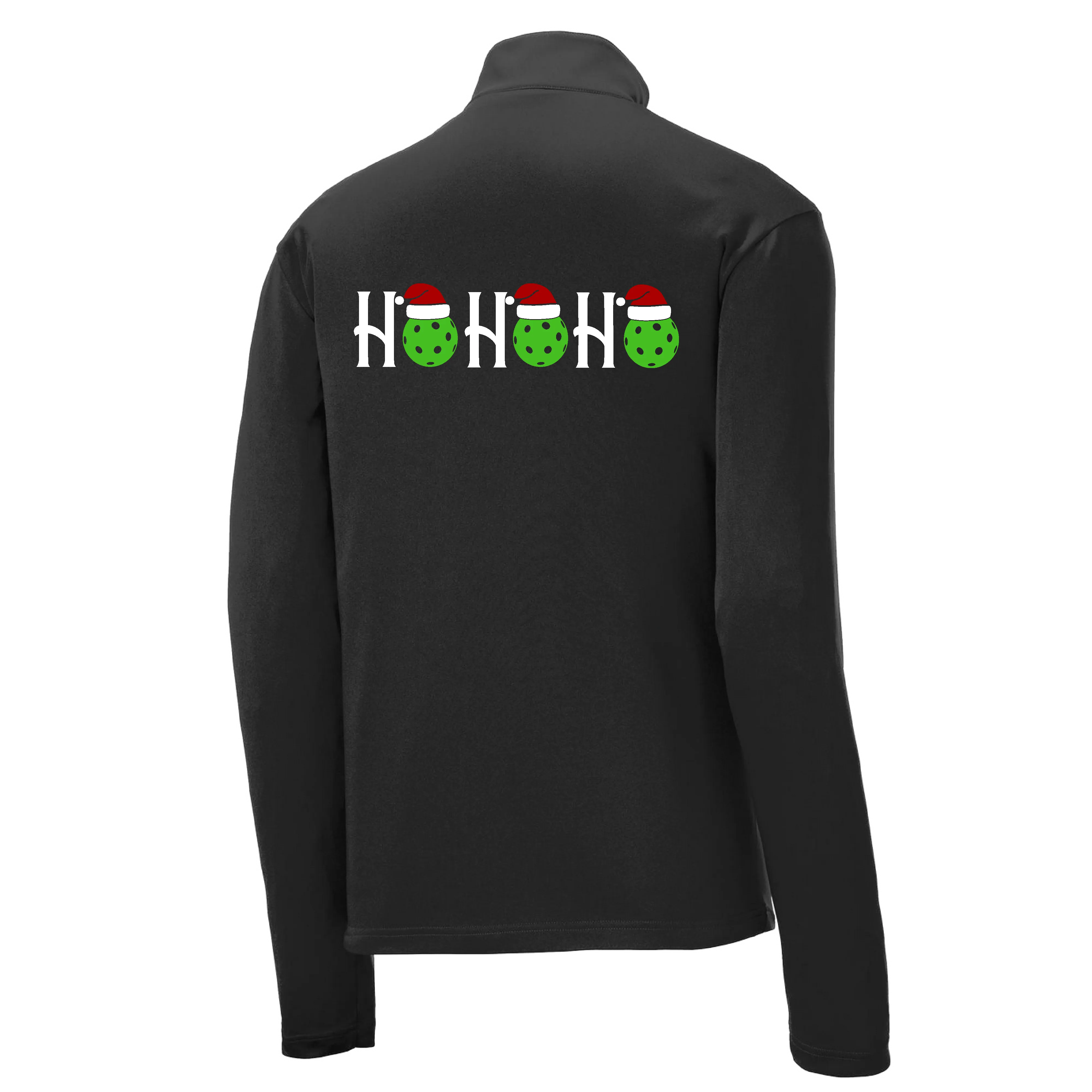 Ho Ho Ho | Men's 1/4 Zip Long Sleeve Pullover Athletic Shirt | 100% Polyester