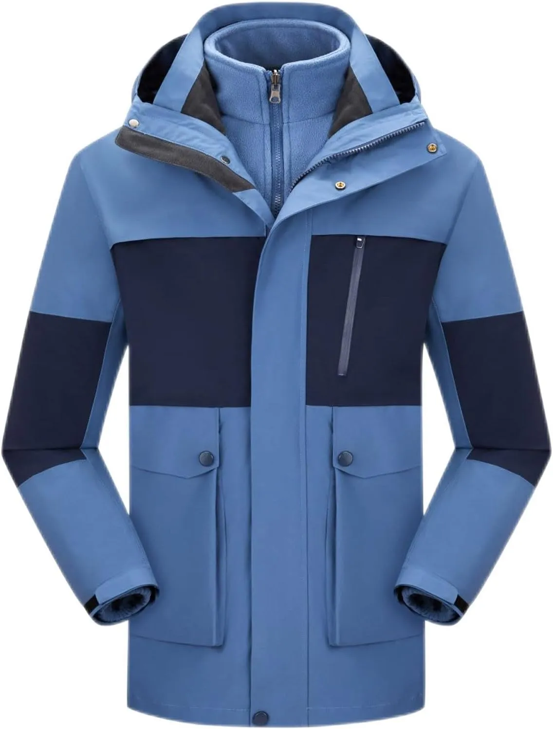 Hooded Rain Jackets Men Women Waterproof Lightweight Raincoats with Pockets Outdoor Hiking Travel Warm Trench Coats