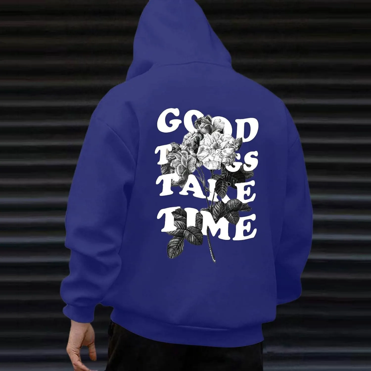 Hoodies For Men Good Things Take Time Letter Print Lightweight Sweatshirts Fall Long Sleeve Hoodies Pullover Shirts