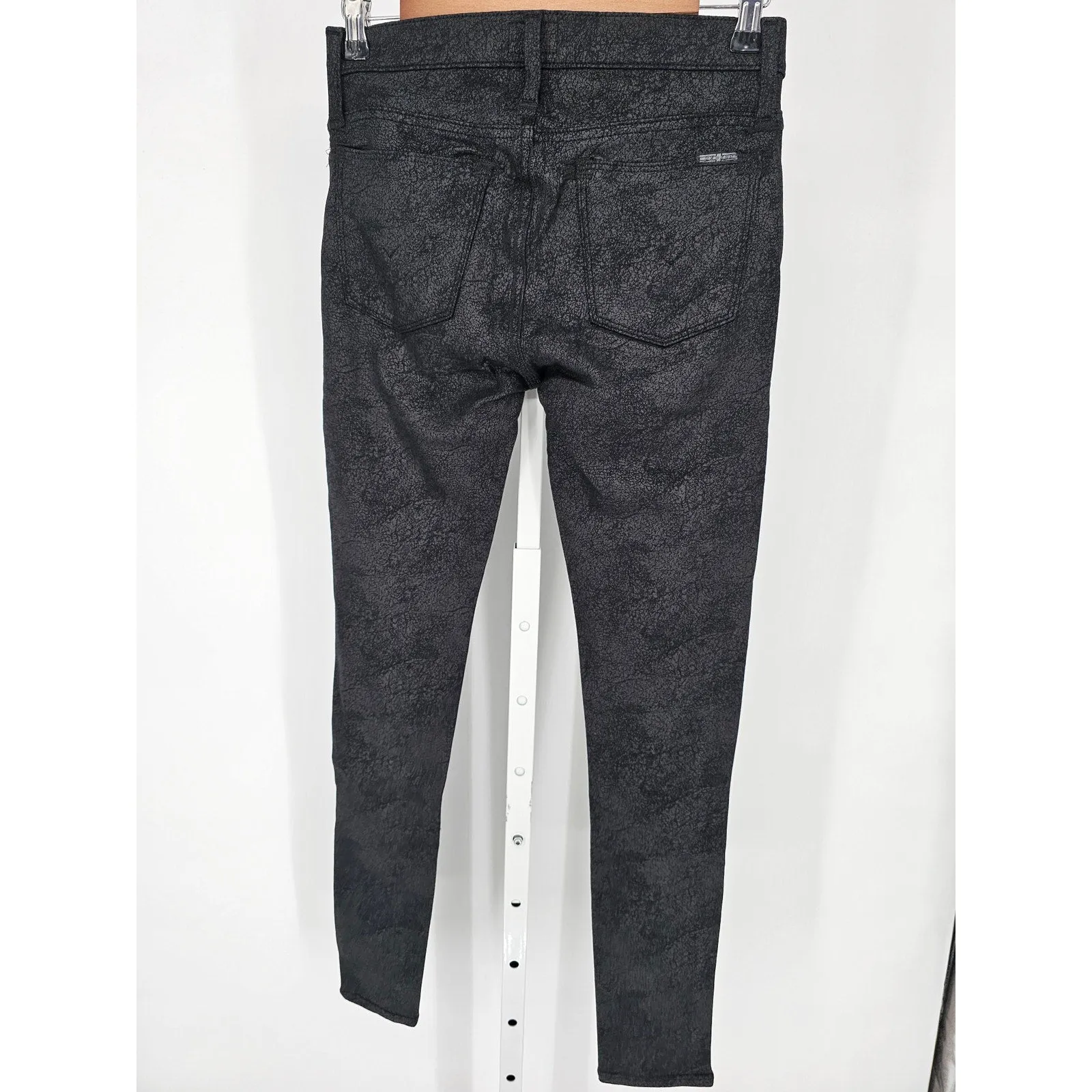 Hudson Jeans Womens Sz 26 Nico Midrise Super Skinny Black Pants Faux Leather