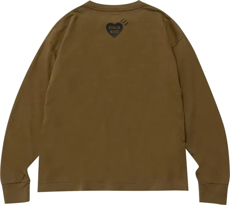 Human Made Tiger Long-Sleeve T-Shirt 'Olive Drab', Green