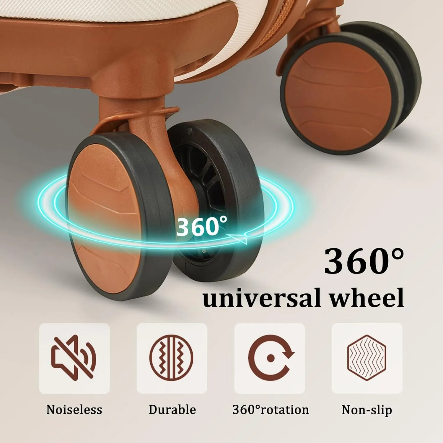 imiomo 24 IN Checked Luggage, Suitcase with Spinner Wheels, Hardside 3PCS Set Lightweight Rolling Travel Luggage with TSA Lock(24"/Beige)