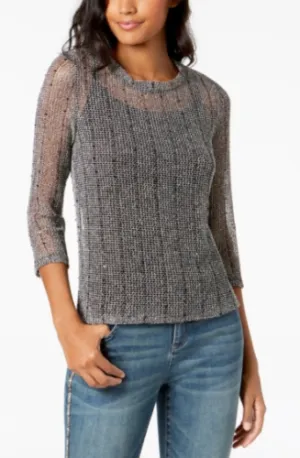 I.n.c. Women's Petite Sequin Knit Top, Size PL