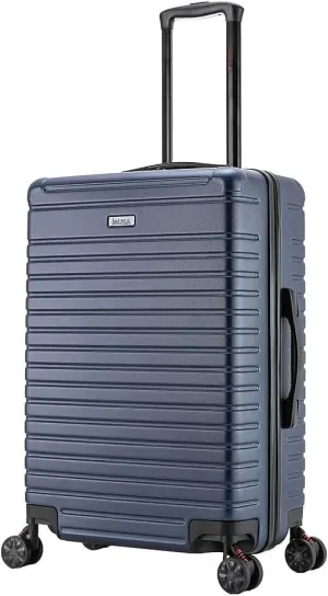 InUSA DEEP Luggage with GEL Handle | Spacious Traveling Suitcases, Travel Suitcase with Dual Spinner Wheels and Studs | 24 Inch Medium Hardside Luggage | Blue