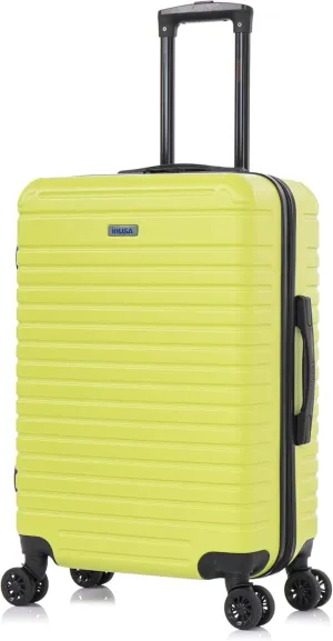 InUSA DEEP Luggage with GEL Handle | Spacious Traveling Suitcases, Travel Suitcase with Dual Spinner Wheels and Studs | 24 Inch Medium Hardside Luggage | Green
