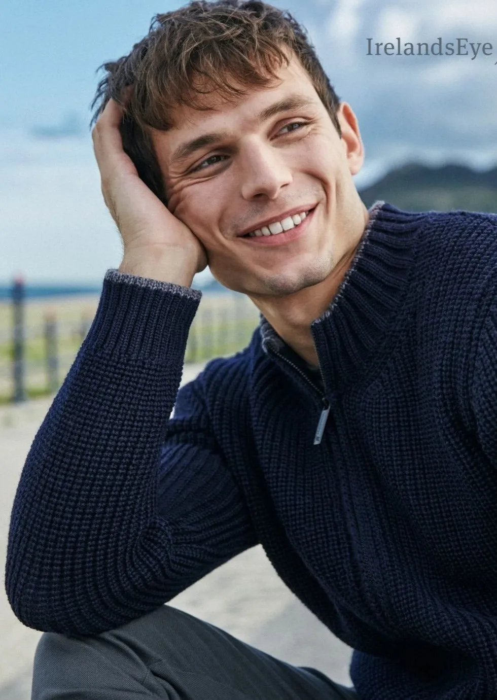 IrelandsEye Zipped Ribbed Cardigan | Navy