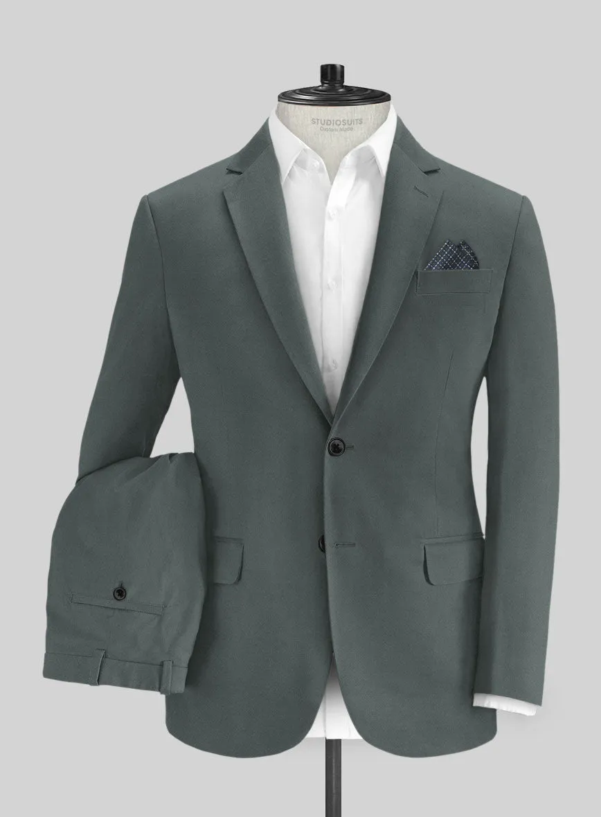 Italian Gray Cotton Stretch Suit