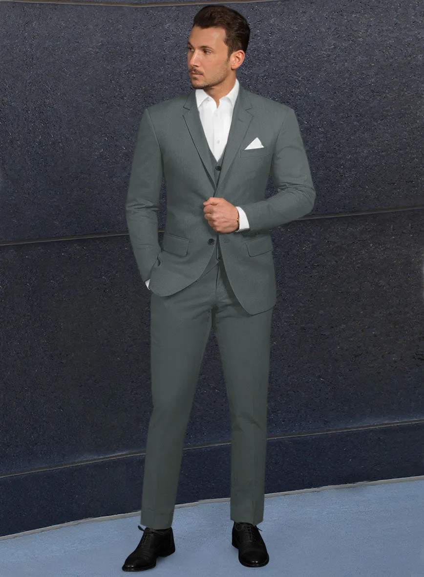 Italian Gray Cotton Stretch Suit