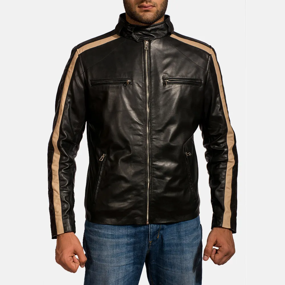 Jack Black Leather Biker Jacket Up to 5XL