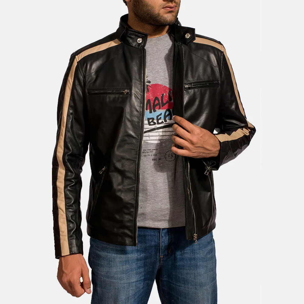Jack Black Leather Biker Jacket Up to 5XL