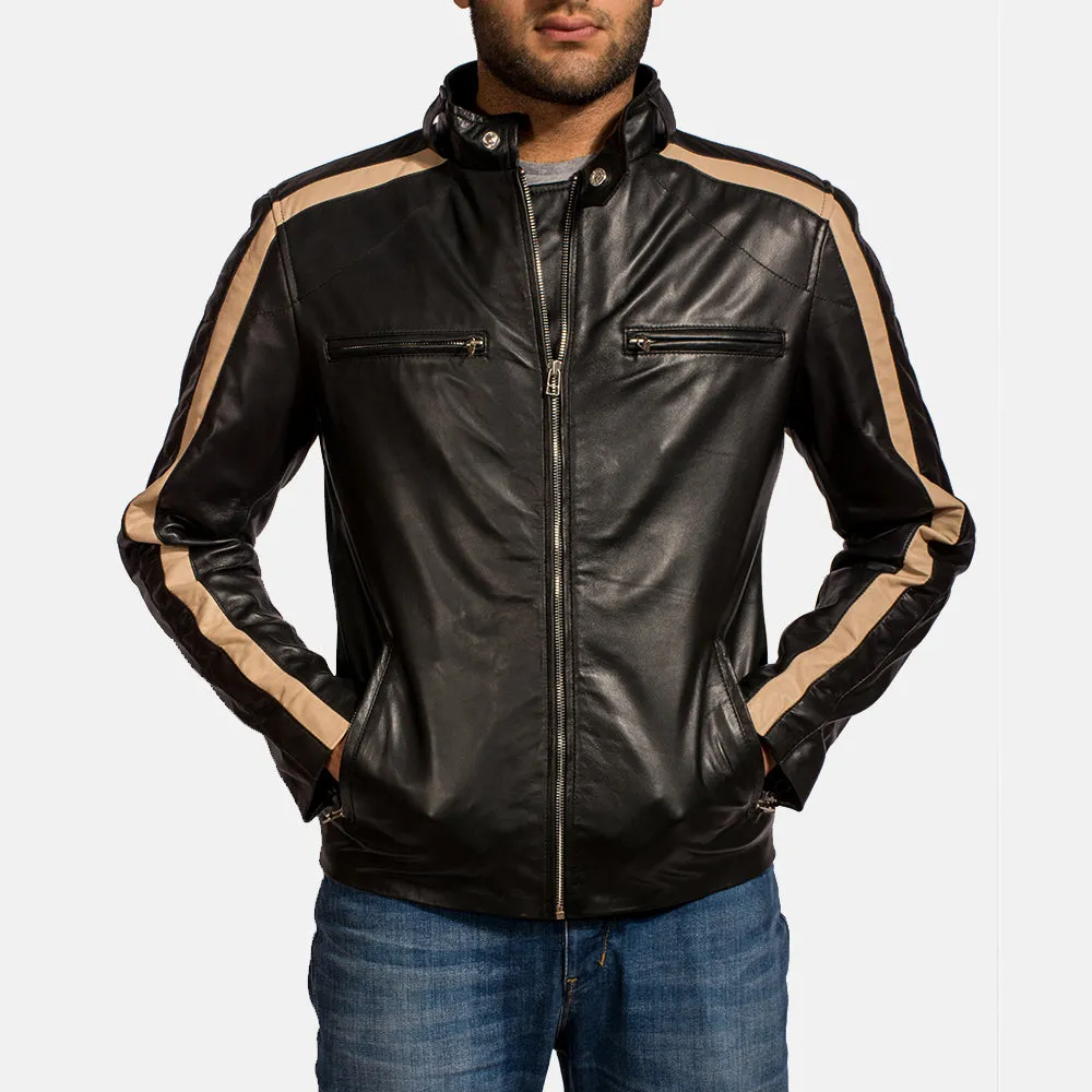 Jack Black Leather Biker Jacket Up to 5XL