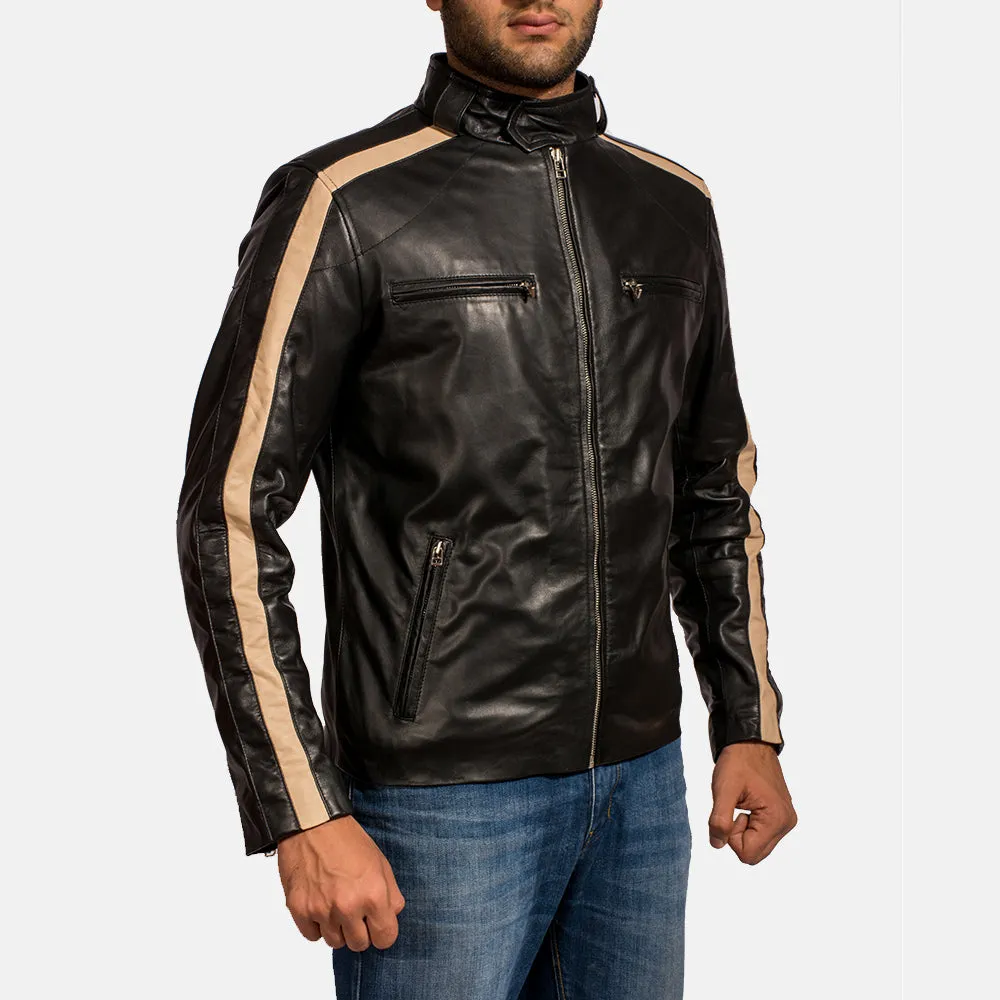 Jack Black Leather Biker Jacket Up to 5XL