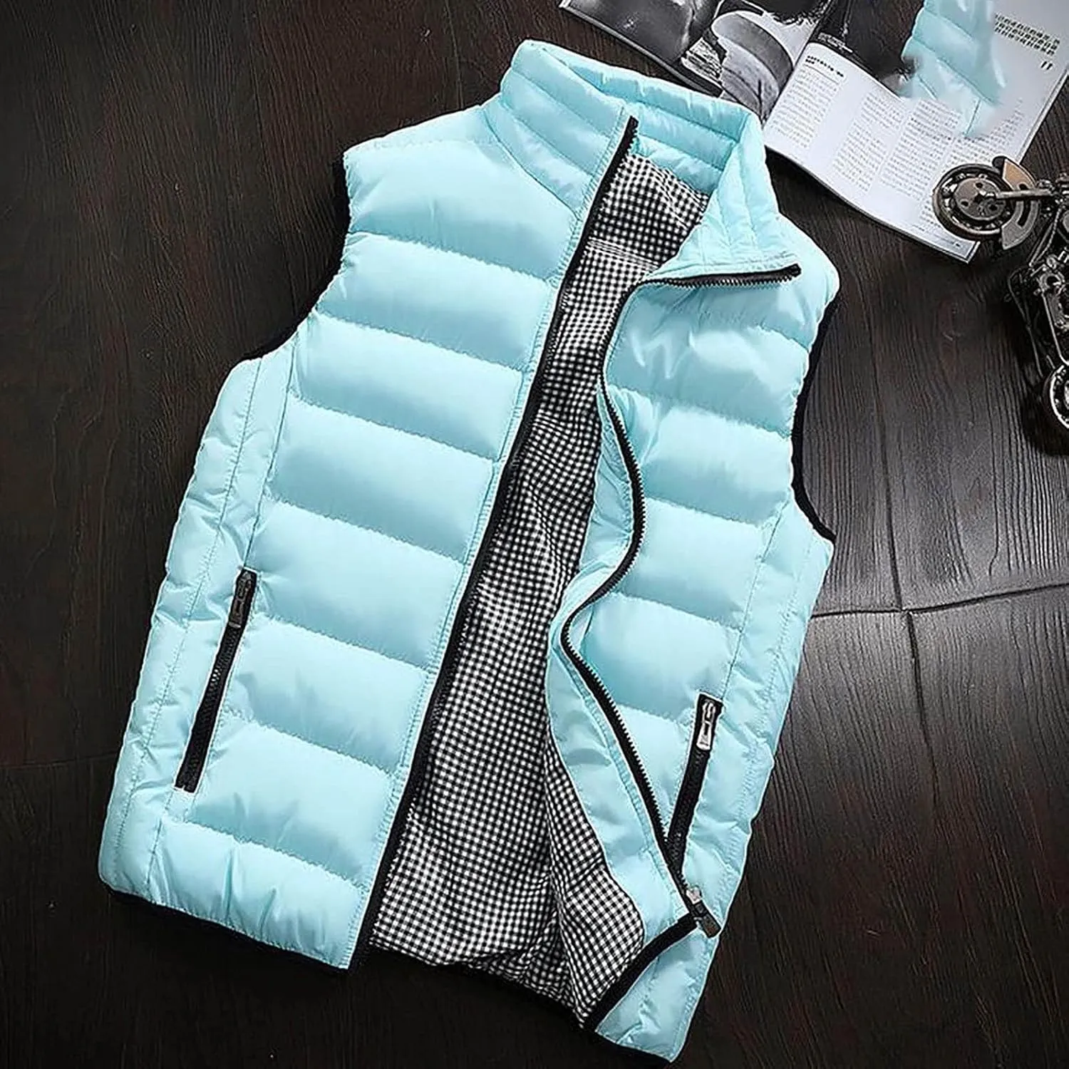 Jackets for Men Fall Winter Coats Padded Cotton Vest Warm Hooded Thick Tops Jacket Jackets