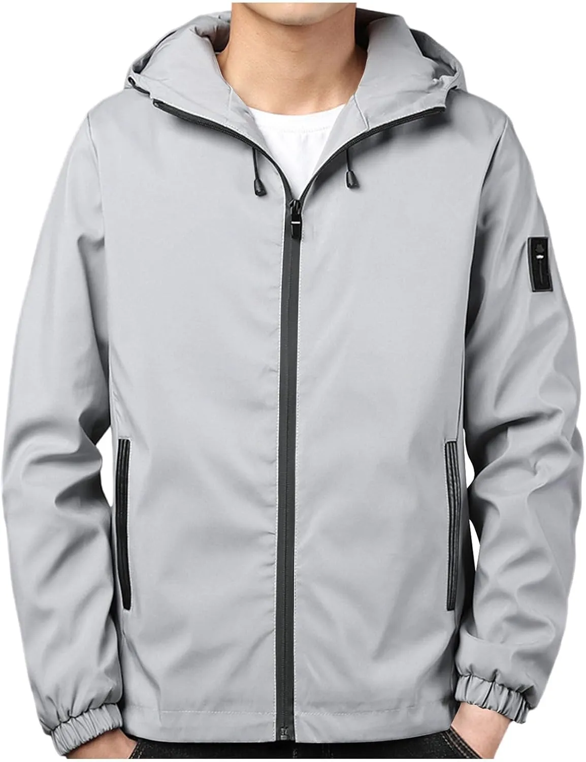 Jackets for Men Lightweight Softshell Fleece Hooded Water Resistant Winter Hiking Windbreaker Jacket