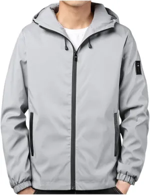 Jackets for Men Lightweight Softshell Fleece Hooded Water Resistant Winter Hiking Windbreaker Jacket