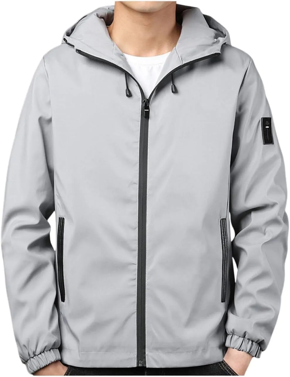 Jackets for Men Lightweight Softshell Fleece Hooded Water Resistant Winter Hiking Windbreaker Jacket