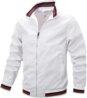 Jackets for Men, Men's Bomber Jacket Lightweight Jacket Full Zip Light Windbreaker Casual Stylish Golf Outdoor Jackets