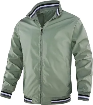 Jackets for Men, Men's Bomber Jacket Lightweight Jacket Full Zip Light Windbreaker Casual Stylish Golf Outdoor Jackets