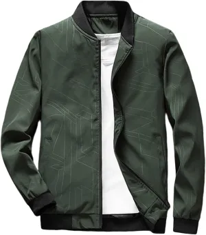 Jackets for Men, Men's Bomber Lightweight Jacket Casual Fashion Windbreaker Flight Zip Up Outdoor Coat Jackets