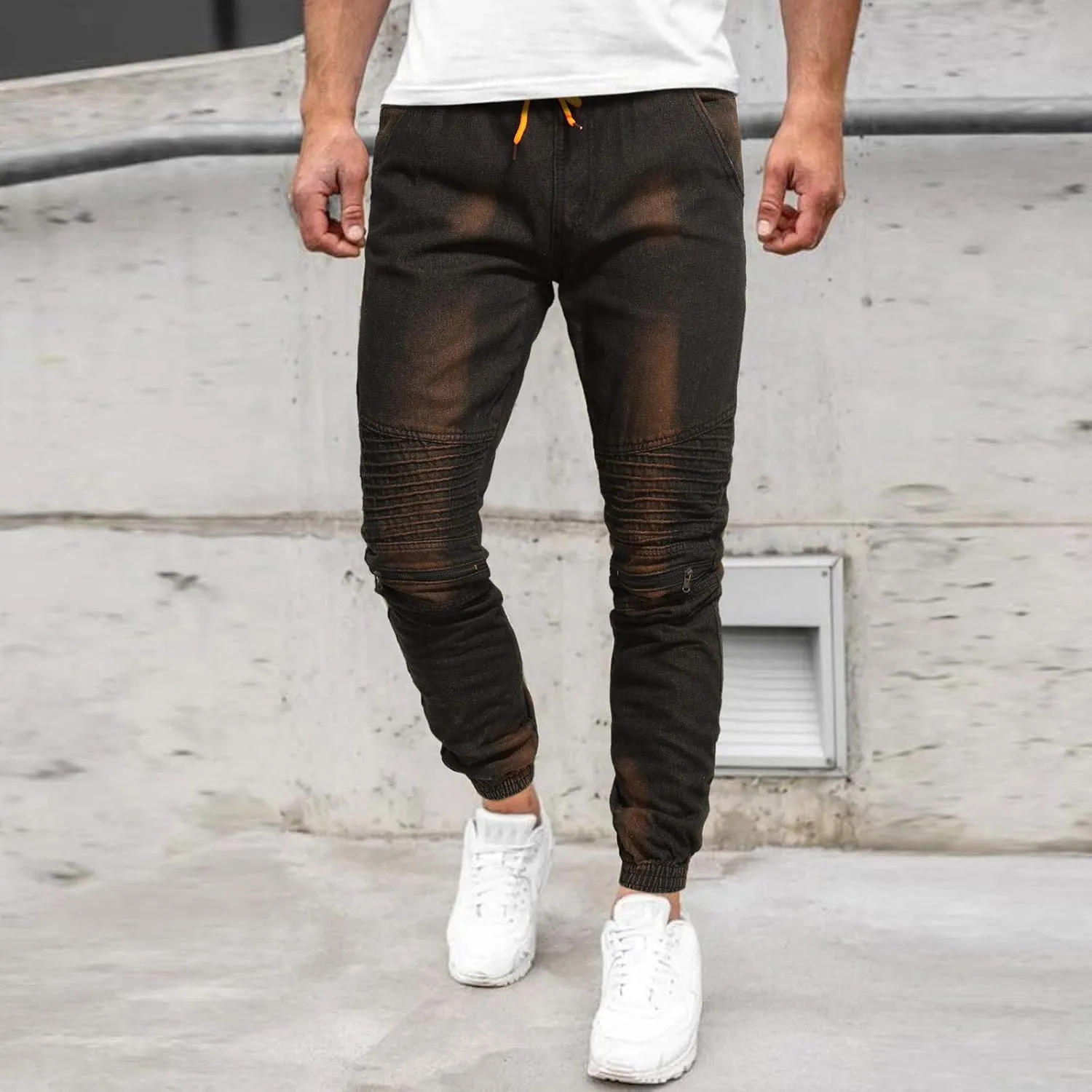 Jeans for Men Relaxed Fit Big Tall Classic Denim Jeans Comfy Flexible Pants Relaxed Wide Leg Denim Trouser Streetwear