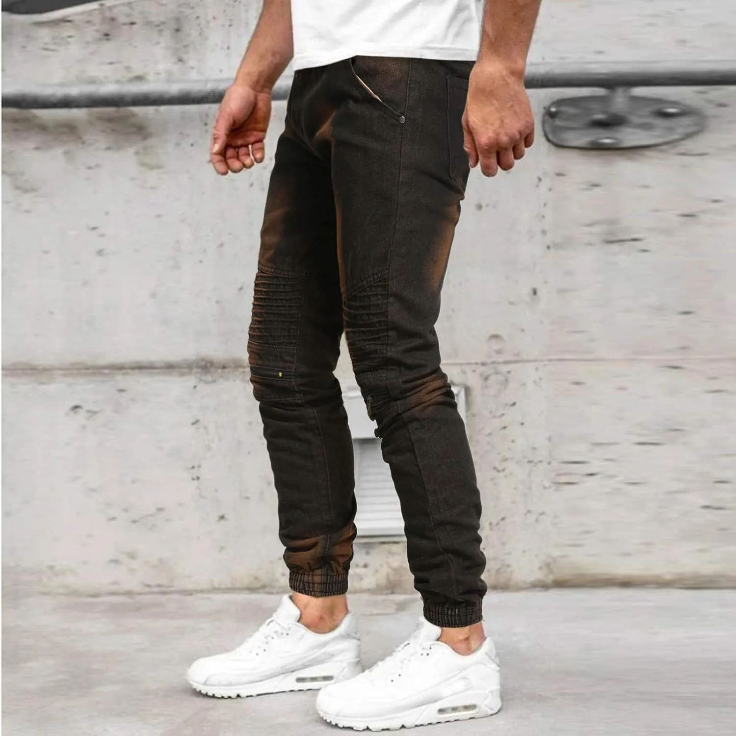 Jeans for Men Relaxed Fit Big Tall Classic Denim Jeans Comfy Flexible Pants Relaxed Wide Leg Denim Trouser Streetwear