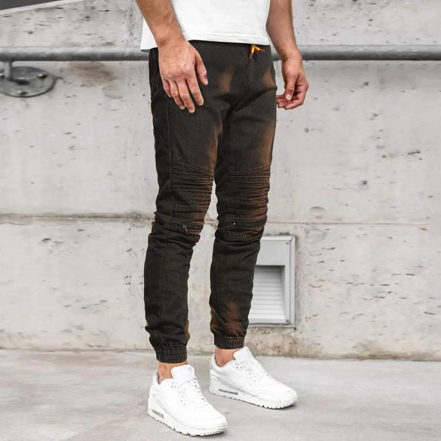 Jeans for Men Relaxed Fit Big Tall Classic Denim Jeans Comfy Flexible Pants Relaxed Wide Leg Denim Trouser Streetwear