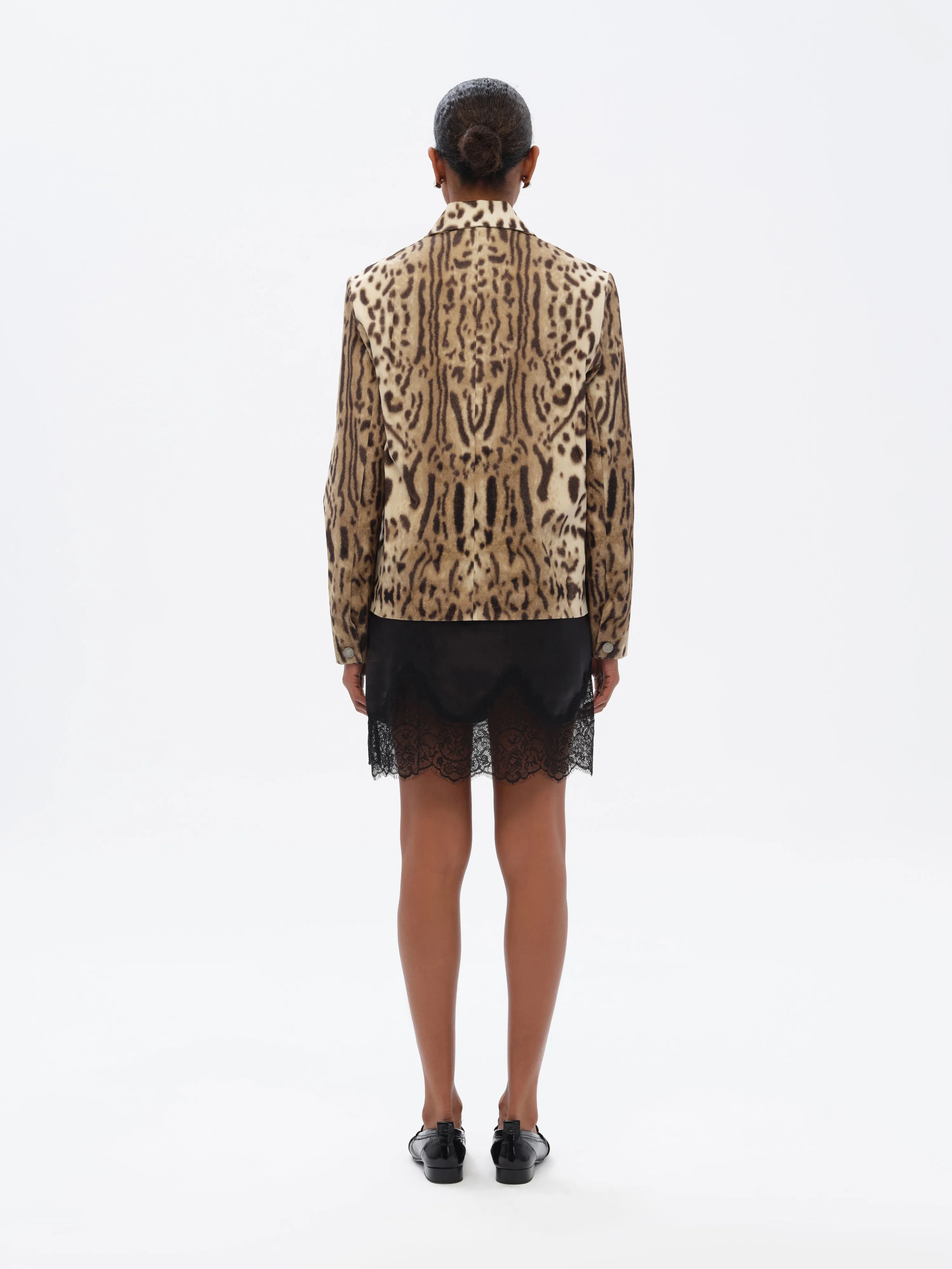 JEMY - Cropped animal-print jacket with front pockets