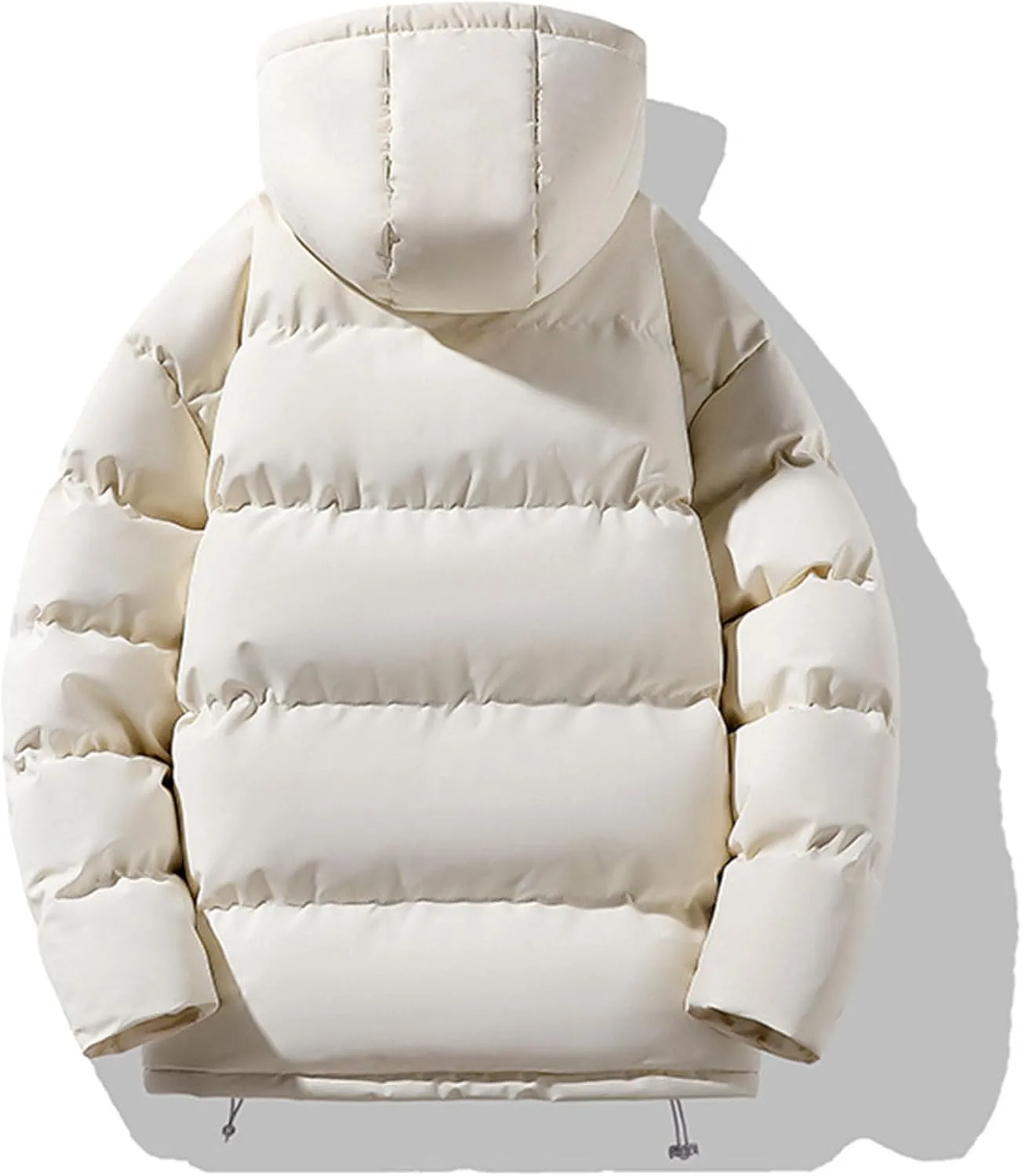 JEsilunmaMY Men's Solid Color Hooded Puffer Jackets Windproof Thicken Warm Padded Jackets Insulated Down Quilted Winter Coats