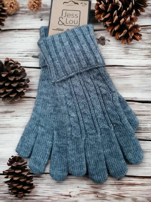 Jess and Lou Cosy Cable knit Gloves
