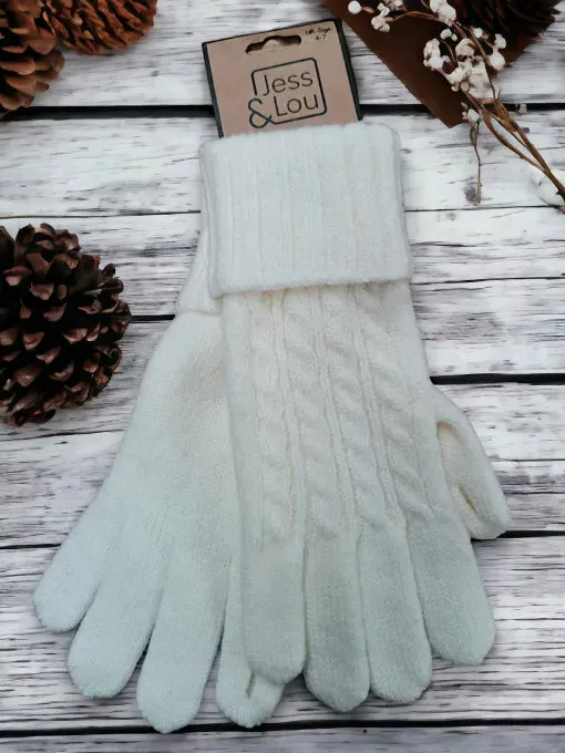 Jess and Lou Cosy Cable knit Gloves
