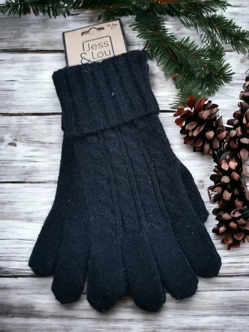 Jess and Lou Cosy Cable knit Gloves