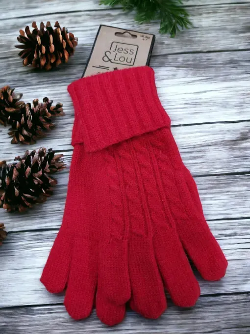 Jess and Lou Cosy Cable knit Gloves