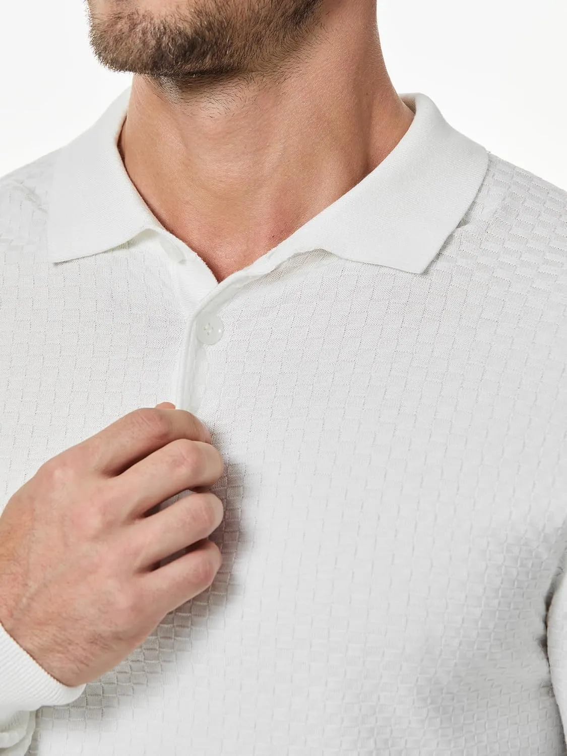 JMIERR Mens Knit Polo Shirts Casual Button Down Long Sleeve Dress Shirts Winter Lightweight Pullover Sweater