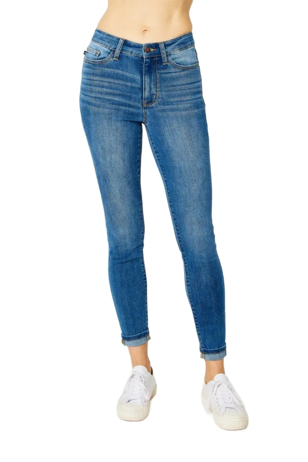Judy Blue Full Size Cuffed Hem Skinny Jeans