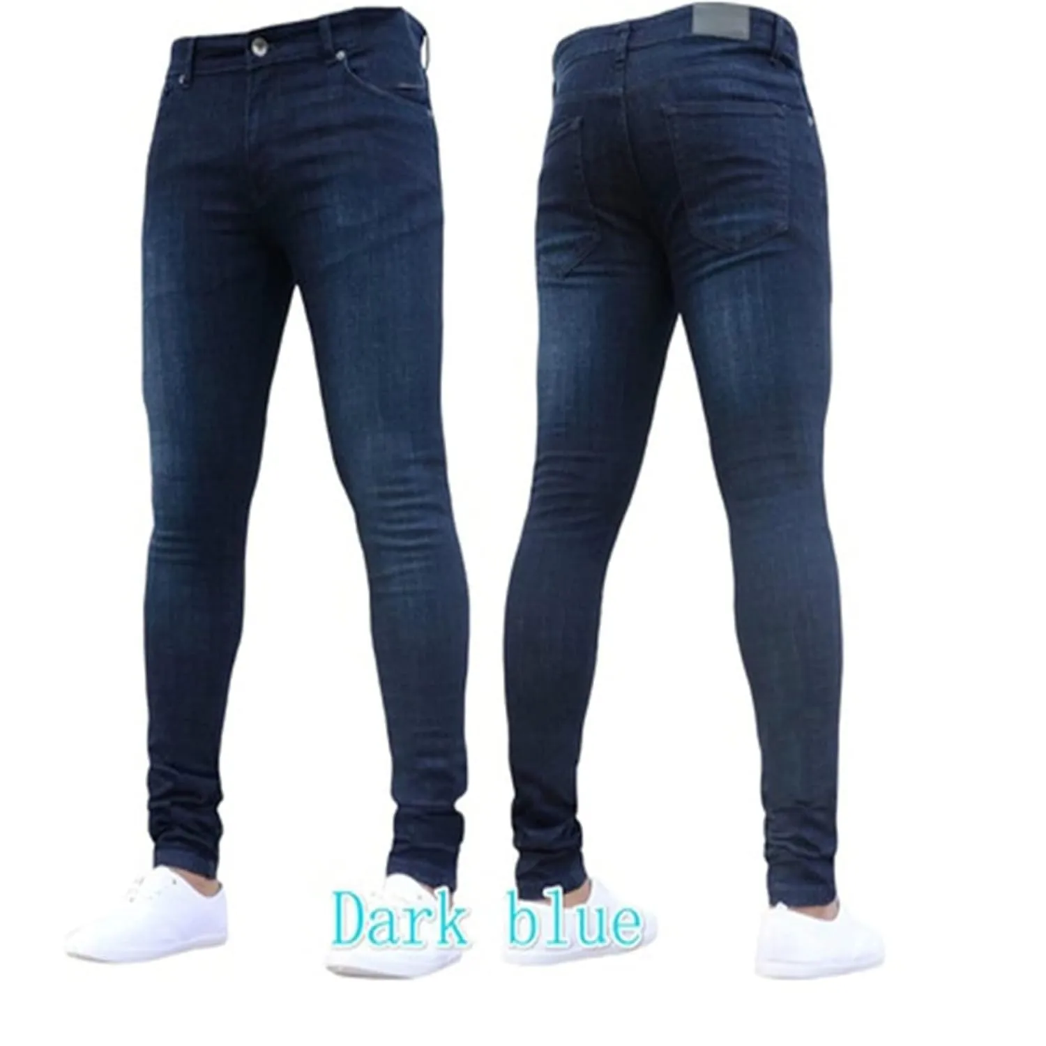 KELYWELL Men's Slim Fit Jeans Stretch Skinny Mid-Waist Jeans for Men Tapered Leg Slim Denim Pants (XXX-Large,Dark Blue)