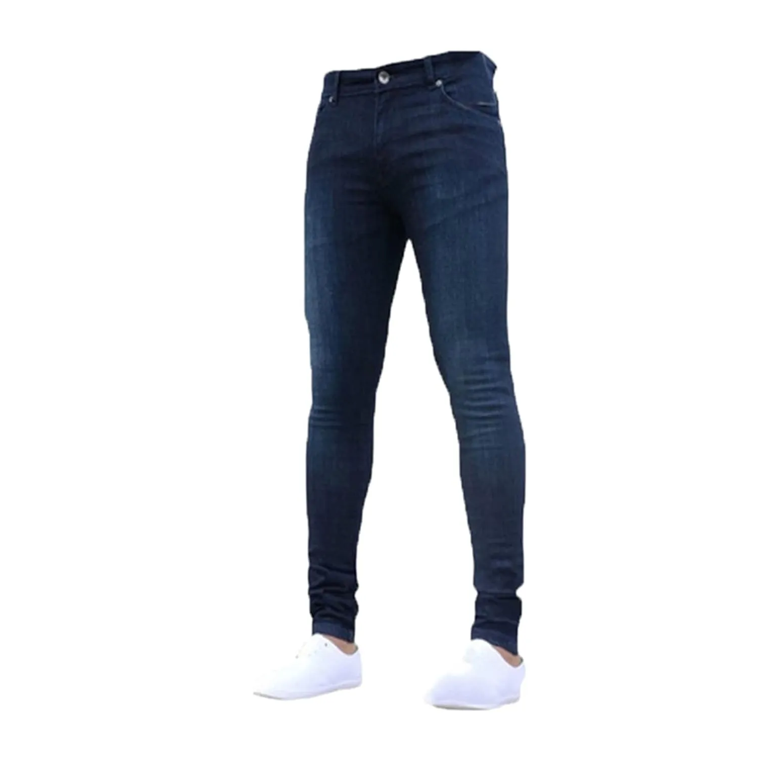 KELYWELL Men's Slim Fit Jeans Stretch Skinny Mid-Waist Jeans for Men Tapered Leg Slim Denim Pants (XXX-Large,Dark Blue)