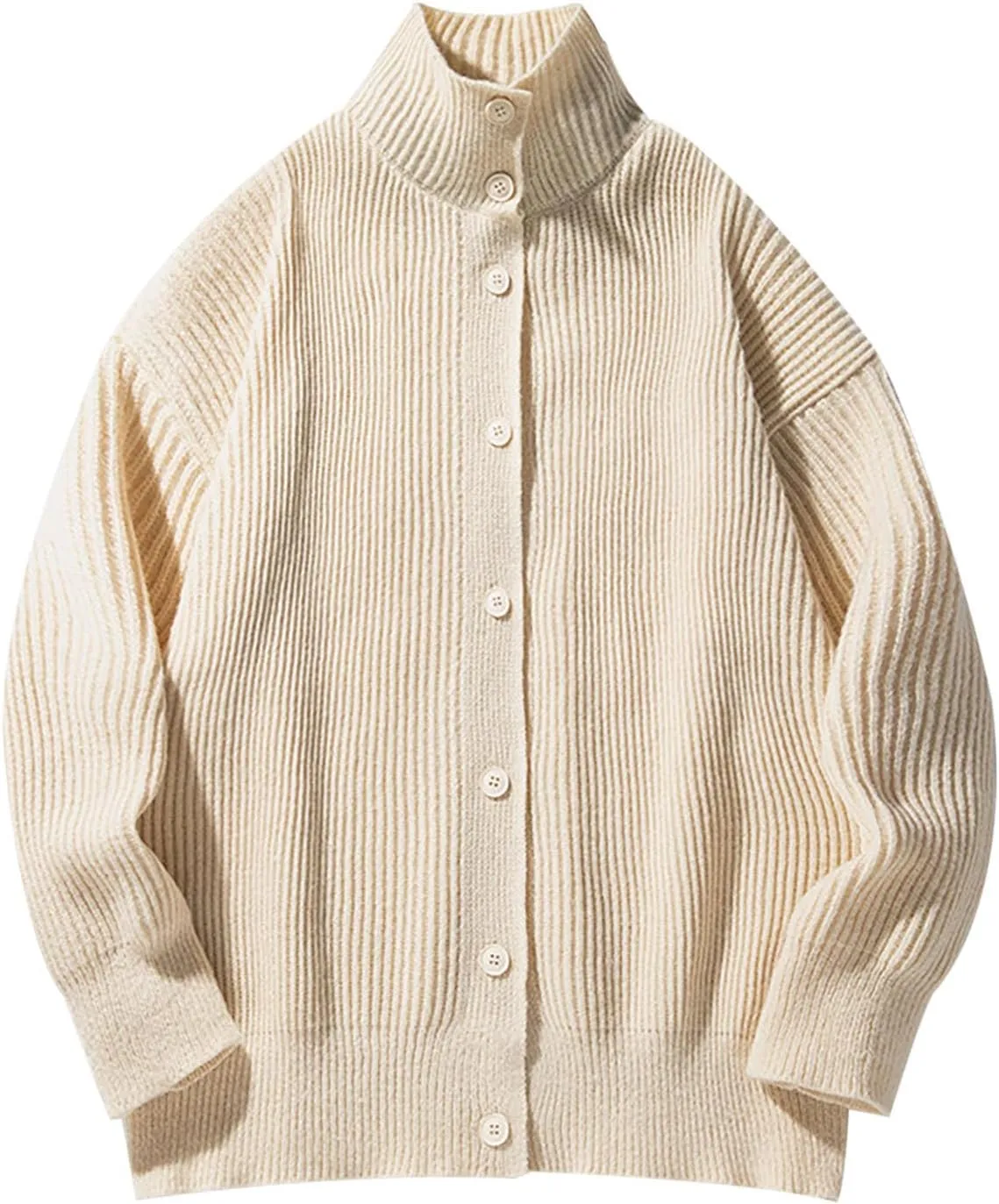 Knit Cardigan Sweaters for Men Button Down Cardigan Sweater Collared Cardigan Jacket Casual Open Front Cardigan