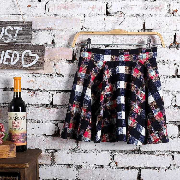 Korean Flare Pleated Women Bubble Cotton Skirt