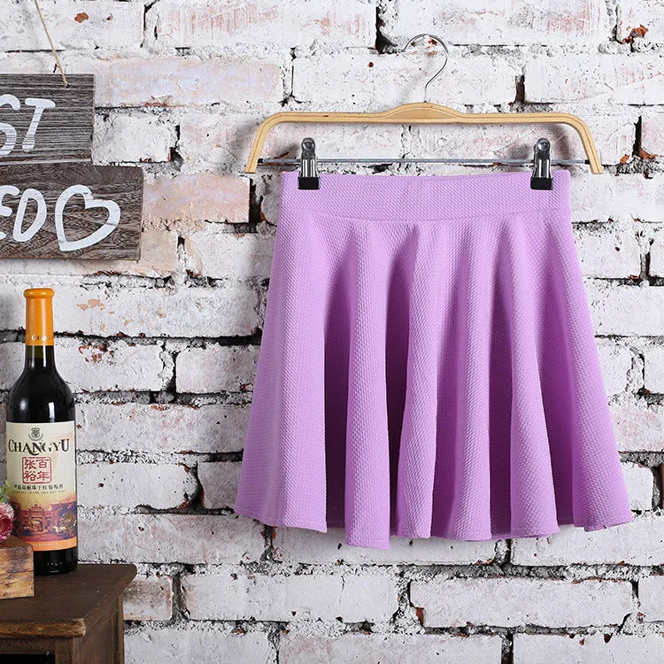 Korean Flare Pleated Women Bubble Cotton Skirt
