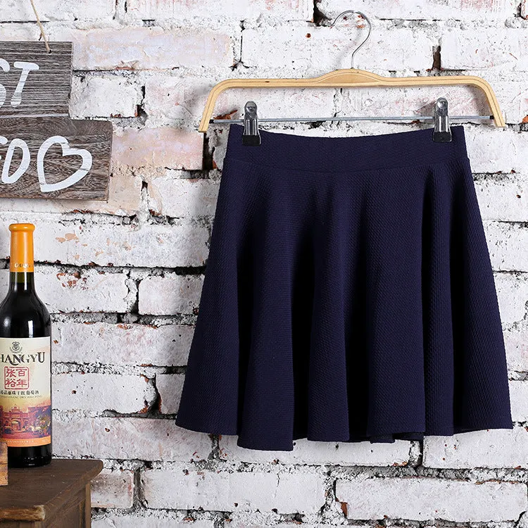 Korean Flare Pleated Women Bubble Cotton Skirt