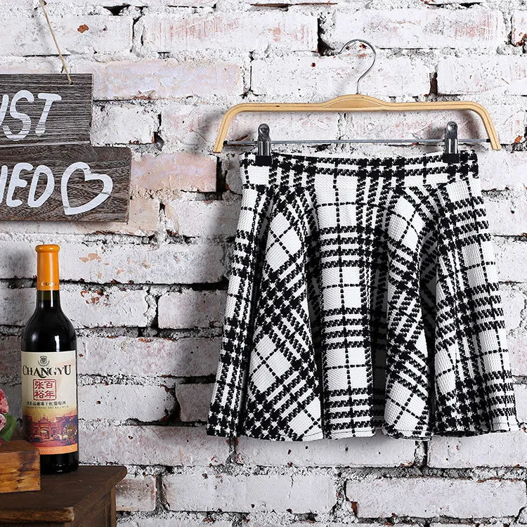 Korean Flare Pleated Women Bubble Cotton Skirt